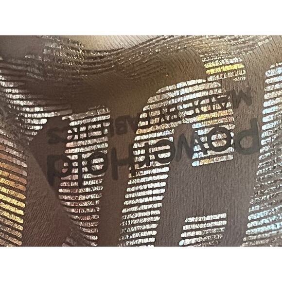 Fabletics Power Hold Size Small Silver Metallic Shiny Leggings. graphics. Small - Picture 5 of 7